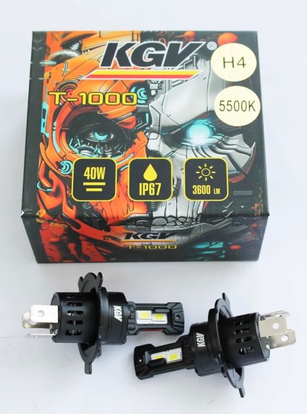 Лампа H4 12V LED 36/42W/3600LM 5500K 2 шт с вентилятором