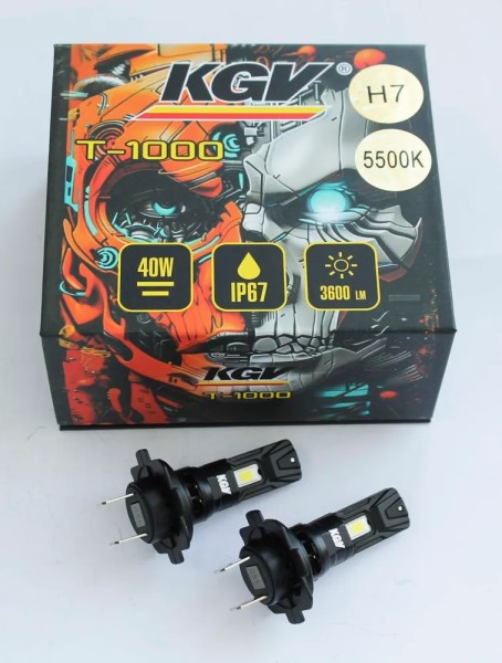 Лампа H7 12V LED 40W/3600LM 5500K 2 шт с вентилятором