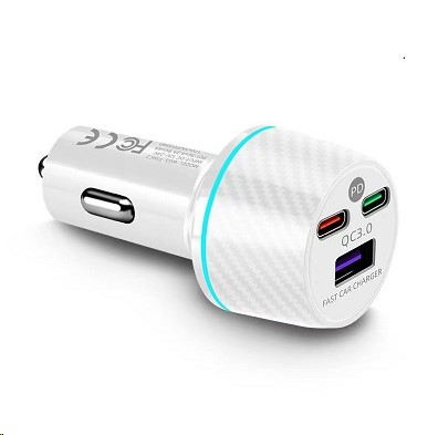 Зарядное устр-во в прикур. 1 USB 3,0 QC + 2 PD (Type-C) QC быстрая зарядка с разъемом типа С