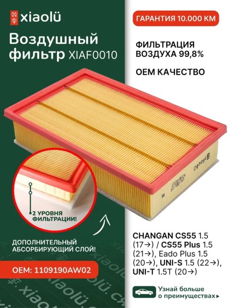 Фильтр воздушный Changan CS55 1.5 Uni-T c 2020 г.