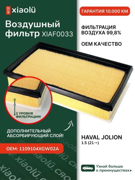 Фильтр воздушный Haval Jolion с 2021 г.