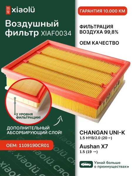 Фильтр воздушный Changan Uni-K c 2020 г. 2.0Т