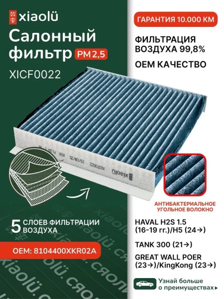 Фильтр салонный TANK 300 с 2021 г. угольный