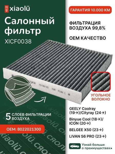 Фильтр салонный Geely Coolray SX11 угольный