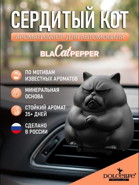 Ароматизатор на дефлектор Сердитый кот Blackpepper