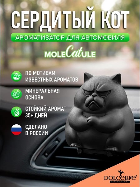 Ароматизатор на дефлектор Сердитый кот Molecule 02