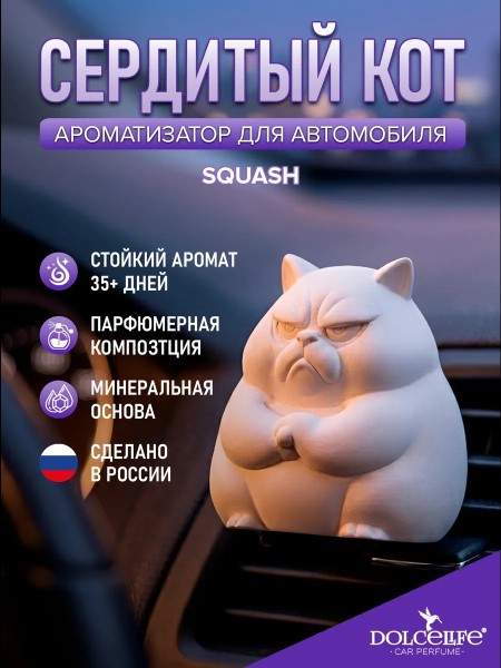 Ароматизатор на дефлектор Сердитый кот Squash