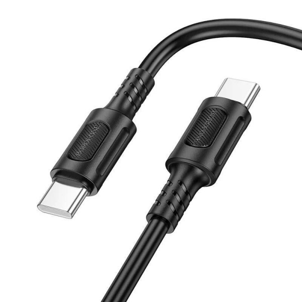 Дата-кабель универ. Type-C на Type-C 1 м 3A 60W, быстрая зарядка, черный
