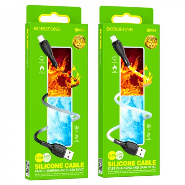 Дата-кабель универ. USB Type-C 1 м, 3А, силикон белый