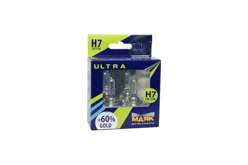 Лампа H7 12V 55W Px26d набор +60% Gold