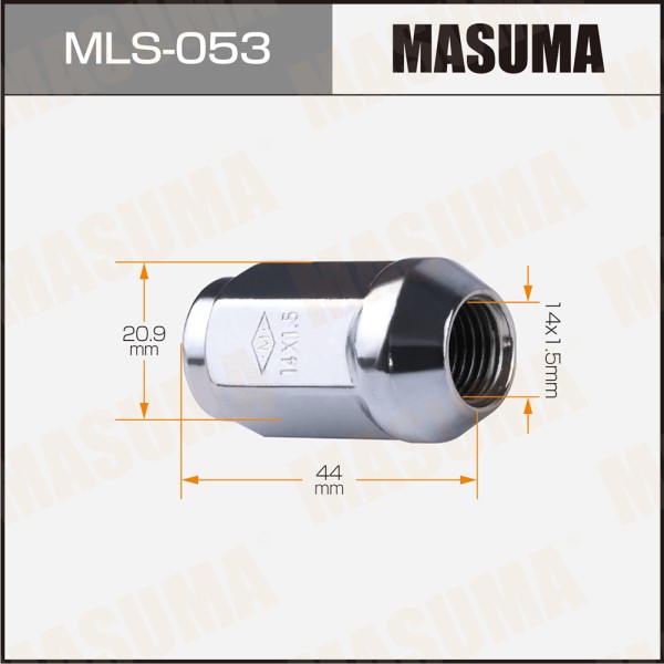 Гайка колеса M14*1.5*44 Конус с выступ., закр., ключ 21мм