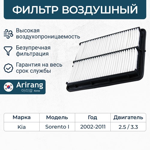 Фильтр воздушный Kia Sorento 2.5/3.3 с 2006 г.