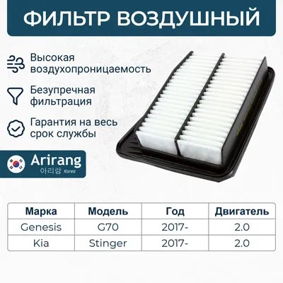 Фильтр воздушный Hyundai Genesis G70 2.0 Kia Stinger CK с 2017 г.