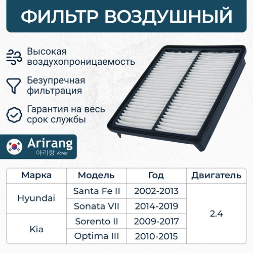 Фильтр воздушный Kia Sorento 2.4 с 11.2009 г.