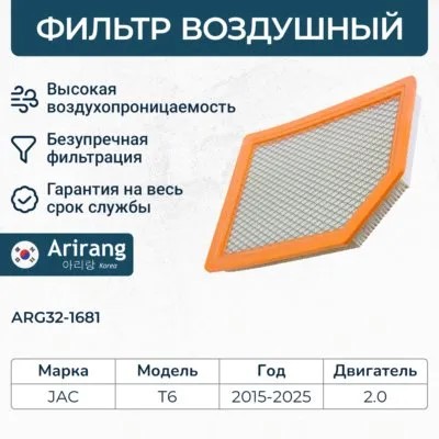 Фильтр воздушный JAC T6 с 2018 г.