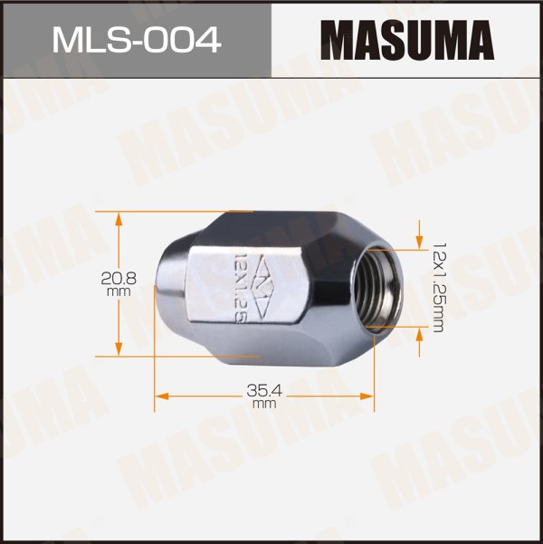 Гайка колеса M12*1.25*35,4 Конус, закр., ключ 21мм