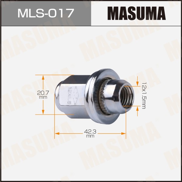 Гайка колеса M12*1.5*42,3 Прессшайба, закр., ключ 21мм