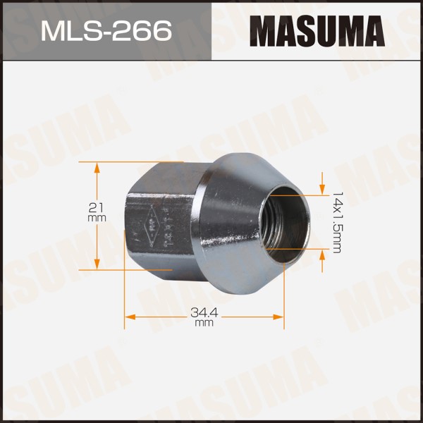 Гайка колеса M14*1.5*34,4 Конус с выступ., откр., ключ 21мм