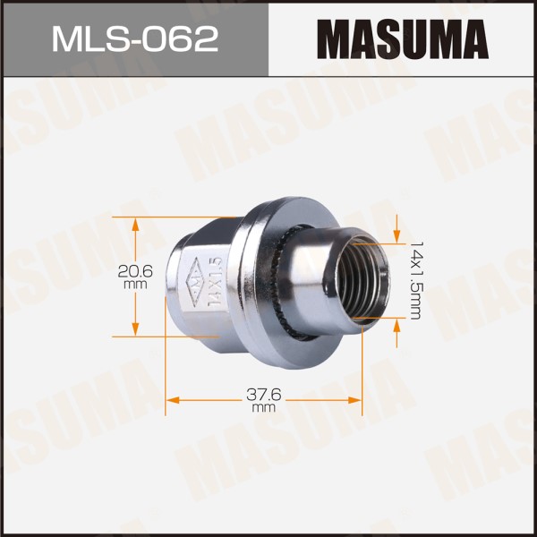 Гайка колеса M14*1.5*37,6 Прессшайба, закр., ключ 21мм
