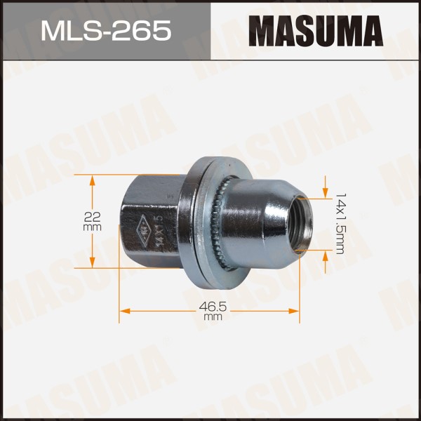 Гайка колеса M14*1.5*46,5 Прессшайба, откр., ключ 22мм