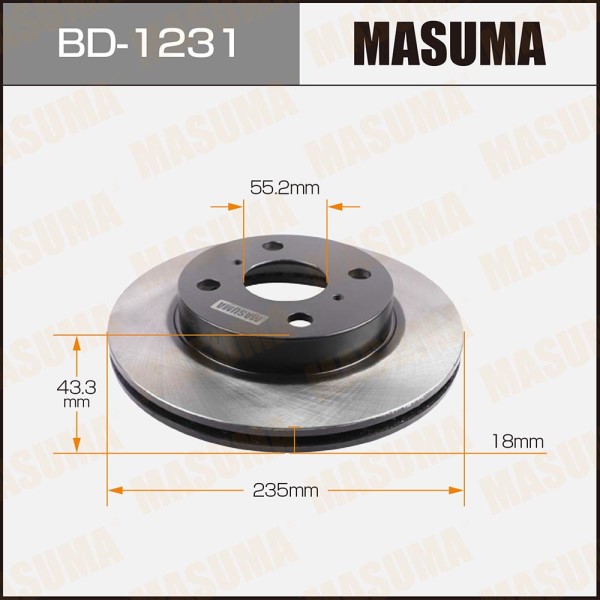 Диск тормозной передний Toyota Yaris (-05) Vitz (-05) (235x18)