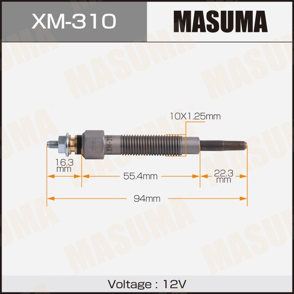Свеча накаливания MASUMA PM-75 /Mitsubishi Pajero III (01-) 2.5TD/