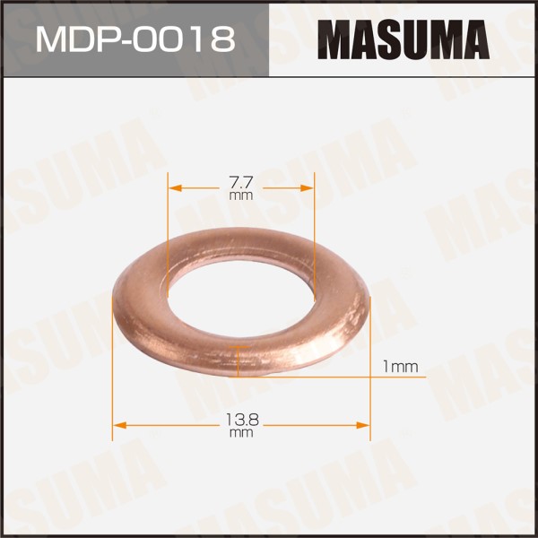 Шайба для форсунок Masuma (медь) 7,7х13,8х1 Nissan