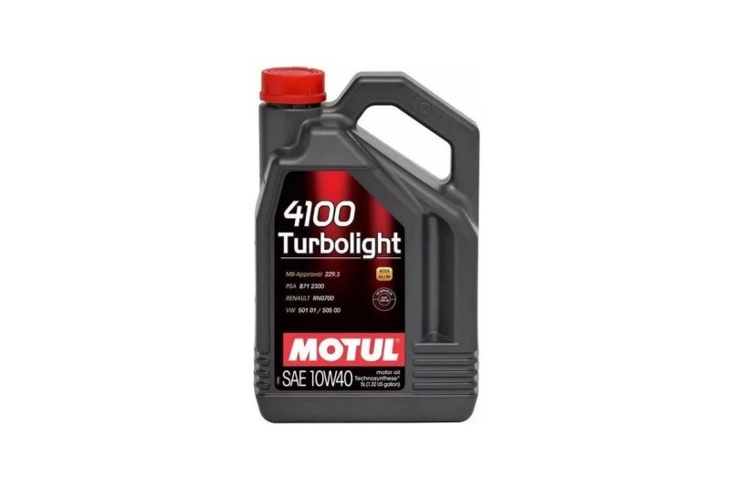 Масло моторное MOTUL 4100 Turbolight 10W40 SN A3/B4 (5л.) п/синт.  (бенз.,диз.)