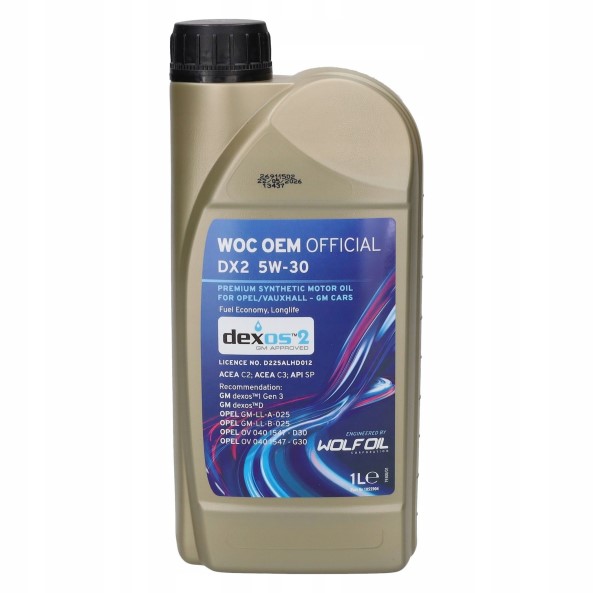 Масло моторное WOC OFFICIAL DX2 5W30 SP/C3 (1л.) синтетическое (бенз., диз.)