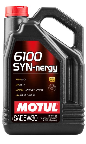 Масло моторное MOTUL 6100 Syn-Nergy 5W30 SL A3/B4 (5л.) синтетическое